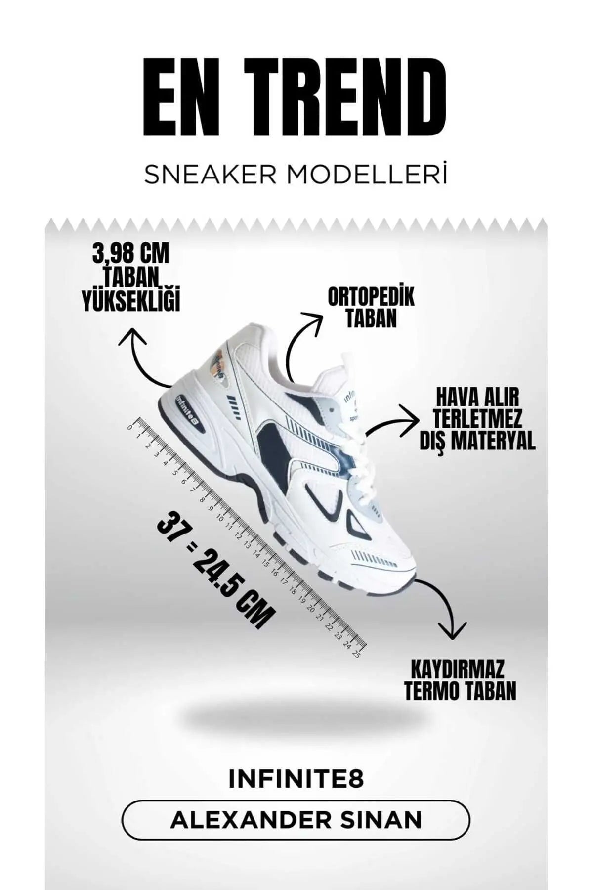 Unisex Kadın Erkek Ortopedik Triko Spor Ayakkabı Sneaker İNF-531