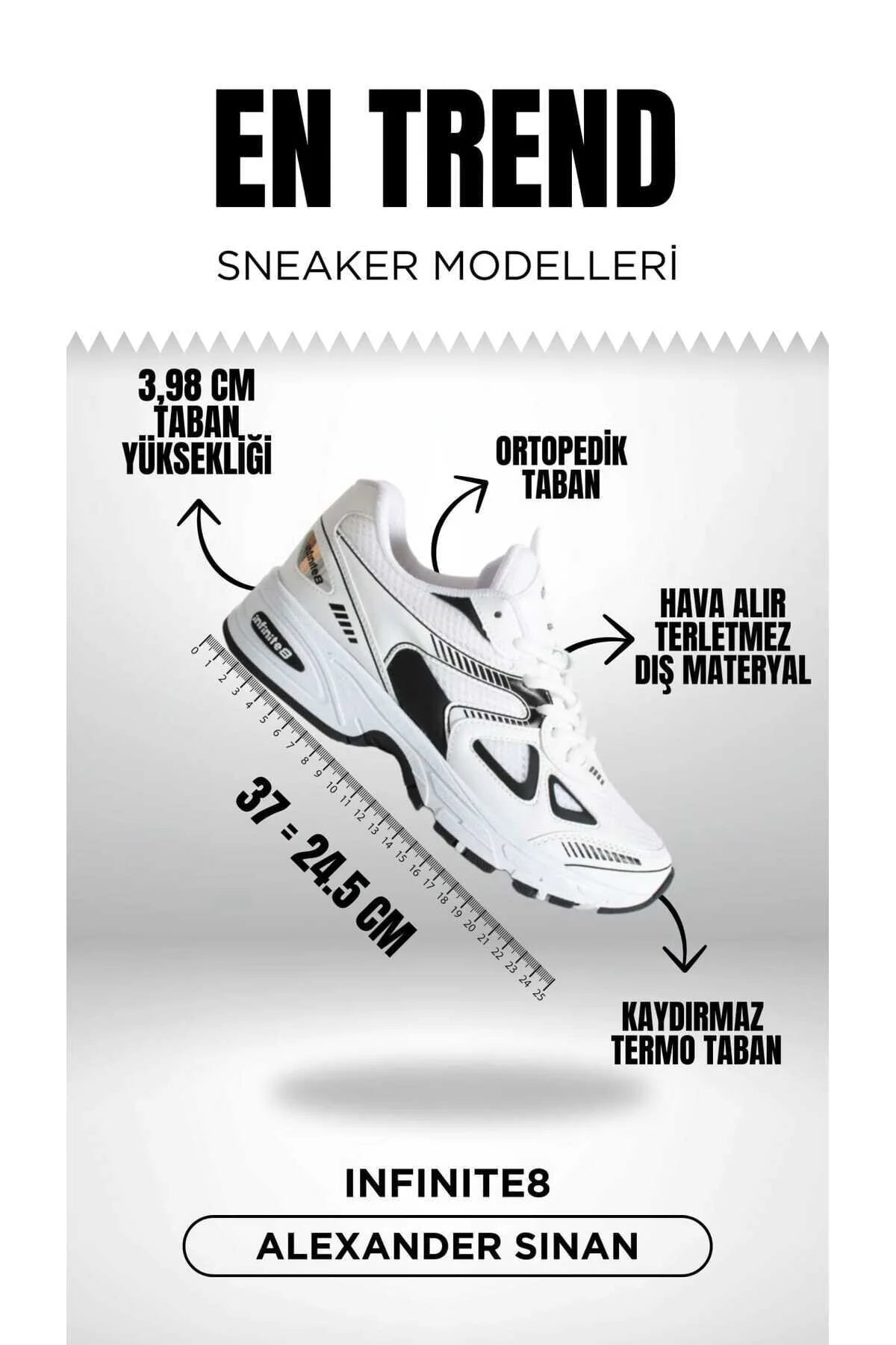 Unisex Kadın Erkek Ortopedik Triko Spor Ayakkabı Sneaker İNF-531