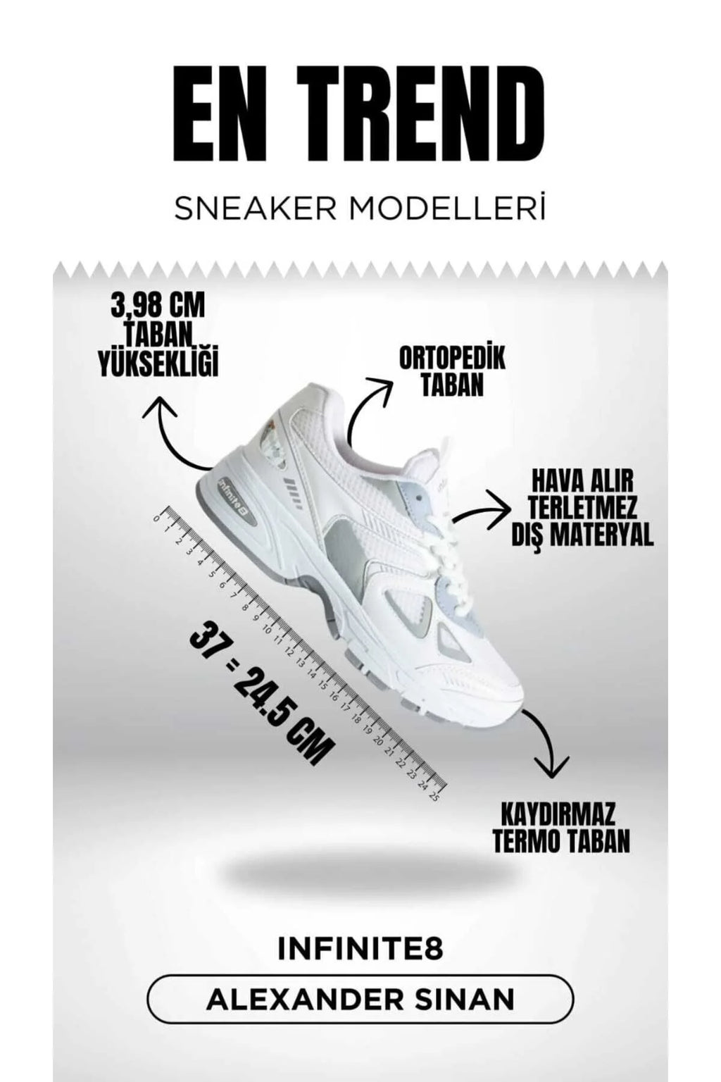 Unisex Kadın Erkek Ortopedik Triko Spor Ayakkabı Sneaker İNF-531