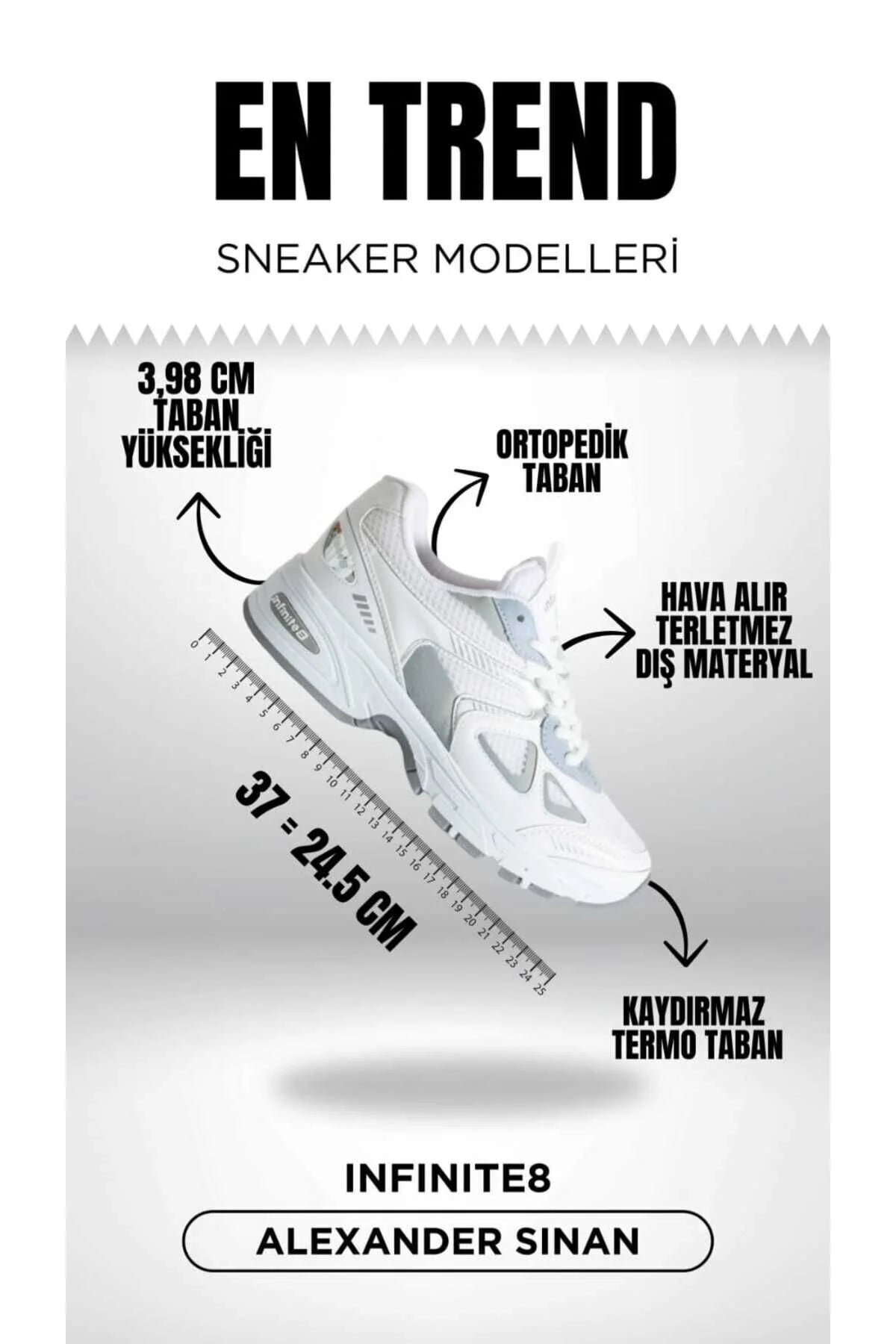 Unisex Kadın Erkek Ortopedik Triko Spor Ayakkabı Sneaker İNF-531